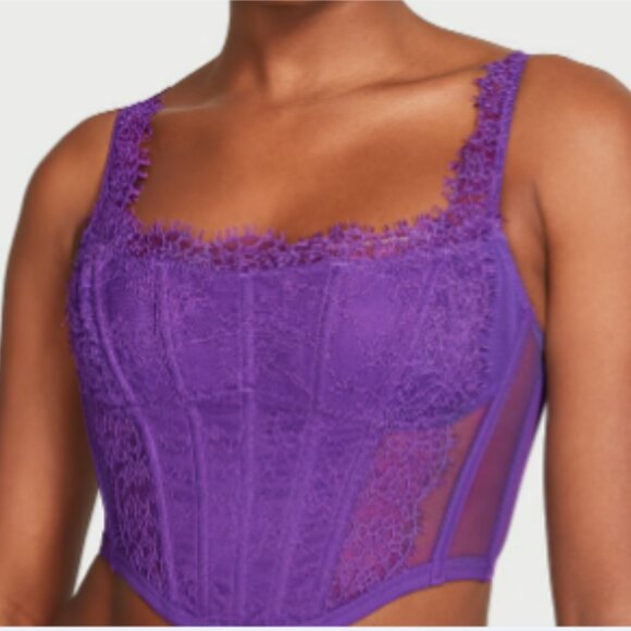 Victoria's Secret DREAM ANGELS Lace Corset Top - Purple -‎ Small - Picture 3 of 7